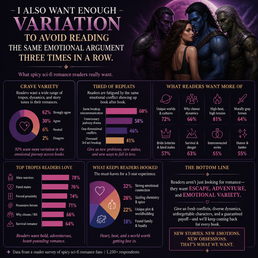 I also want enough variation to avoid reading the same emotional argument three times in a row.