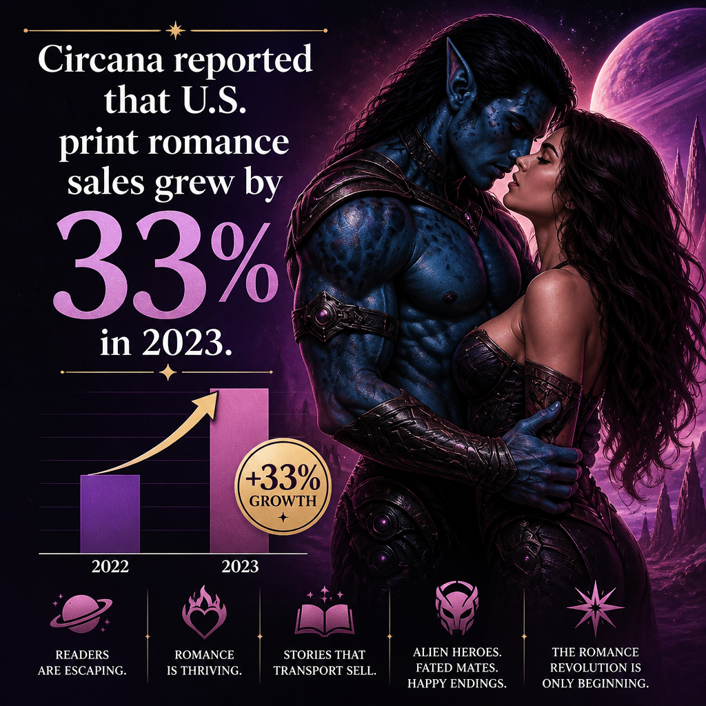 Circana reported that U.S. print romance sales grew by 33% in 2023.